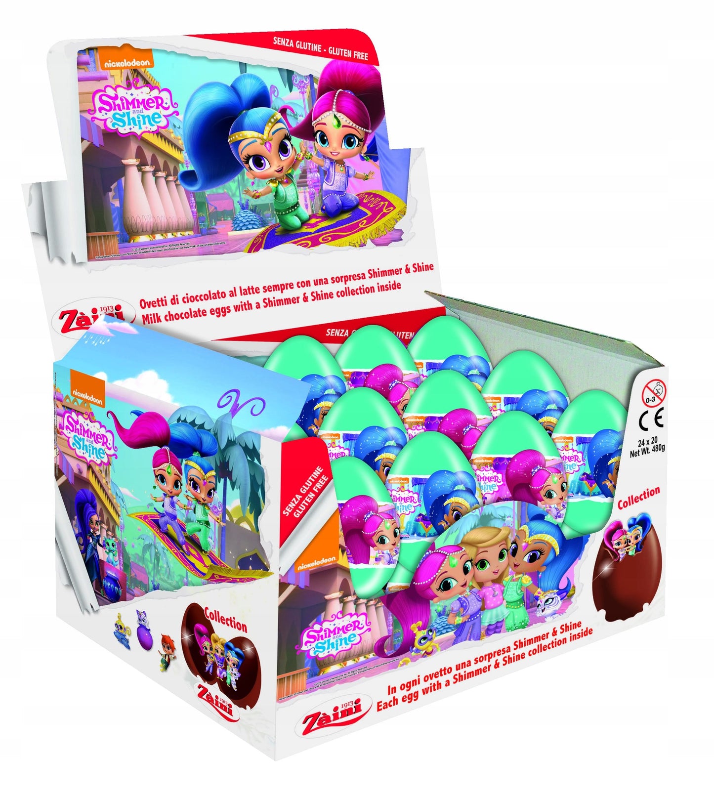 Shimmer & Shine Surprise Milk Chocolate Eggs with Prize Toy Inside 24Pcs