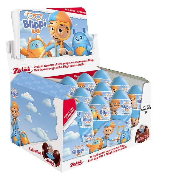 Blippi Wonders Surprise Milk Chocolate Eggs with Prize Toy Inside 24Pcs