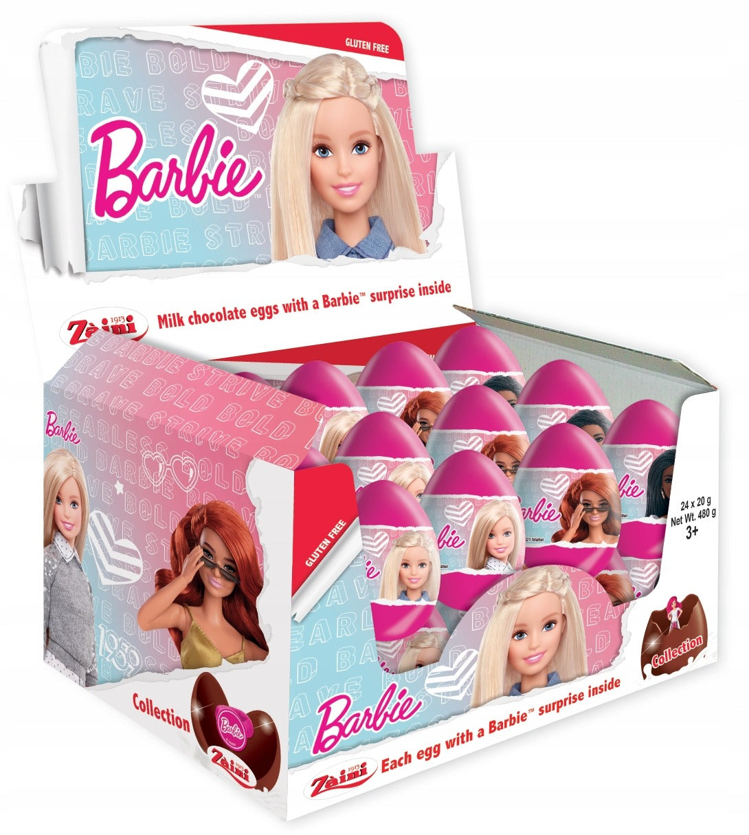 Barbie Surprise Milk Chocolate Eggs with Prize Toy Inside 24Pcs