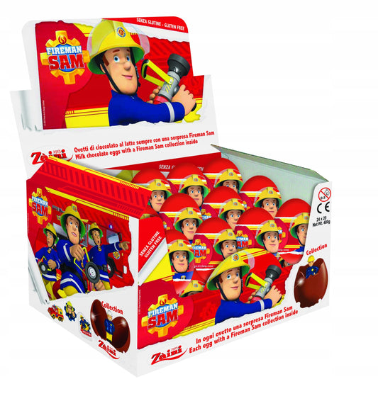 Fireman Sam Surprise Milk Chocolate Eggs with Prize Toy Inside 24Pcs