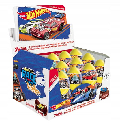 Hot Wheels Surprise Milk Chocolate Eggs with Prize Toy Inside 24Pcs