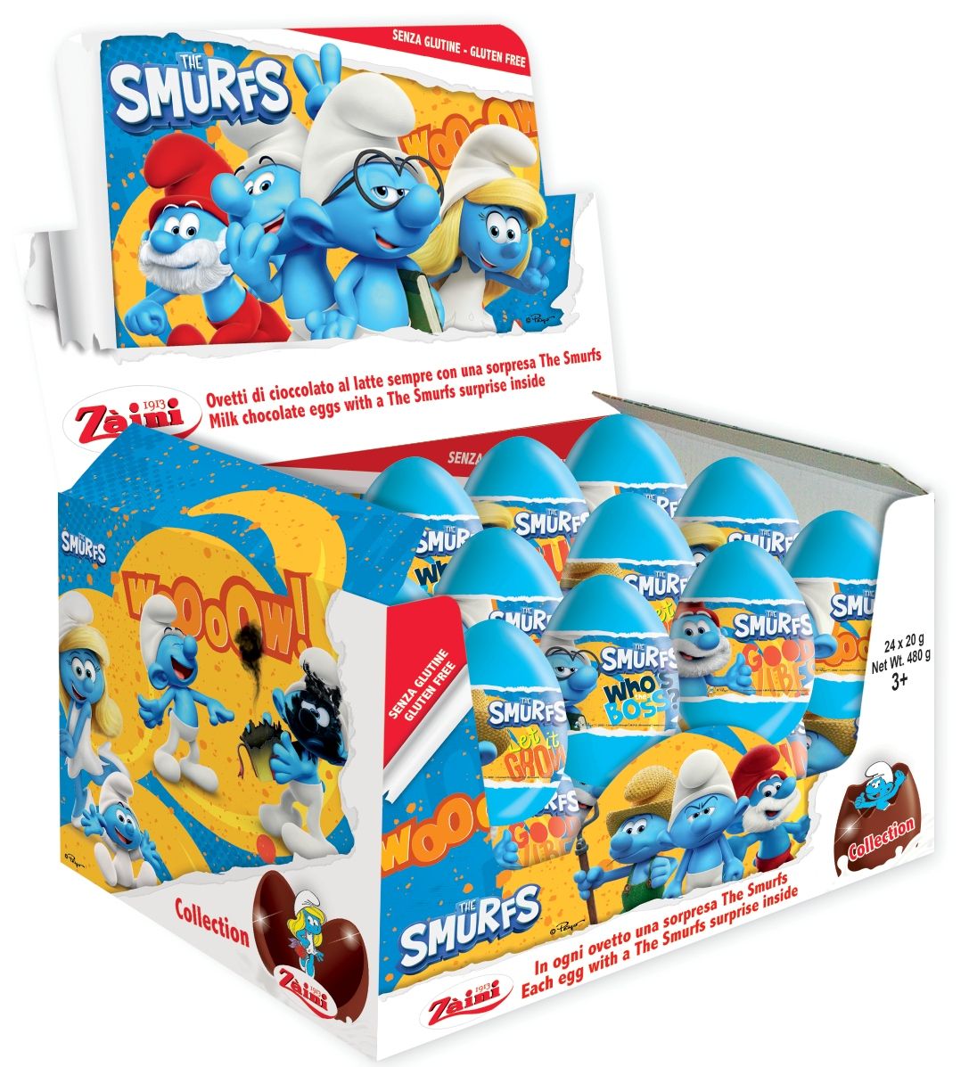 The Smurfs Surprise Milk Chocolate Eggs with Prize Toy Inside 24Pcs