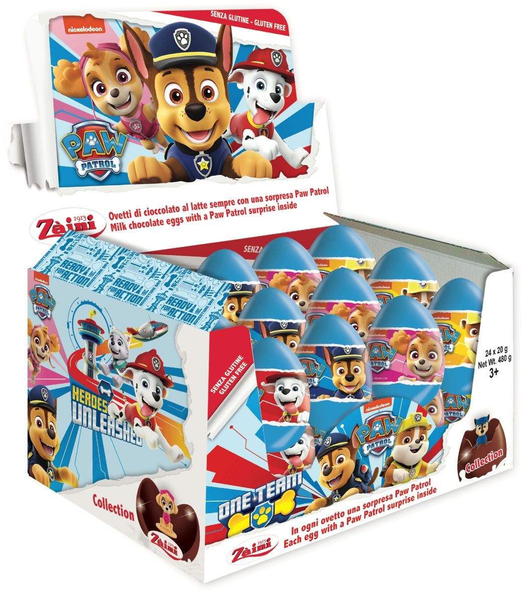 Paw Patrol Surprise Milk Chocolate Eggs with Prize Toy Inside 24Pcs